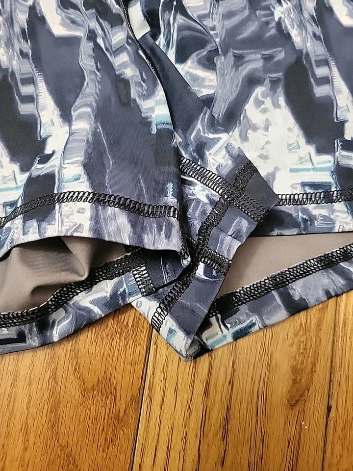 Pantalones Cortos Nike Pro Talla XL Mujer Entrenamiento tiro medio Patrón 3" Azul Negro Foto 4 de 4