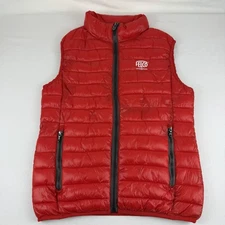 RARE PAYPER Women’s Casual Puffer Down Vest Jacket, Red, Felco Logo, Size Small
