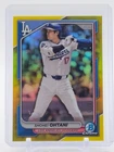 SHOHEI OHTANI 2024 BOWMAN CHROME BASEBALL YELLOW REFRACTOR /75 #85 DODGERS Q2419