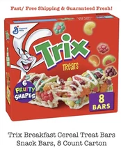 Trix Breakfast Cereal Treat Bars, Snack Bars, 8 Count Carton
