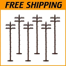 Realistic O Gauge Train Telephone Poles - 6 Pcs