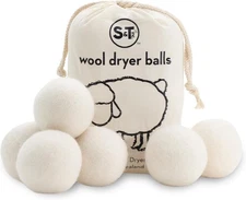 S&T INC. XL New Zealand Wool Dryer Balls, Fabric Softener for Laundry,... 
