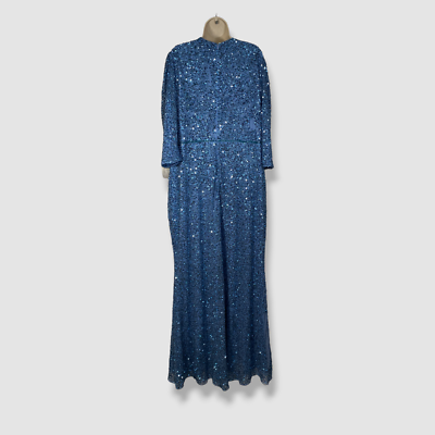 blue sequin dress size 18 $598 Mac Duggal Women's Blue Sequin V-Neck Gown Dress Plus Size 18