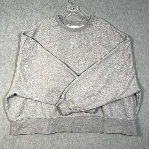 NIKE Essentials Oversized Sweatshirt Womens 3X Gray Cropped Oversized - Picture 3 of 15