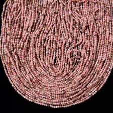 Natural Rhodonite Gemstone Micro Faceted Round 2MM 4MM Loose Beads 15 inch P111
