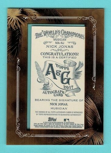 2017 Nick Jonas Topps Allen & Ginter Musician MA-NJ Autograph Signed Auto AU - Picture 2 of 2