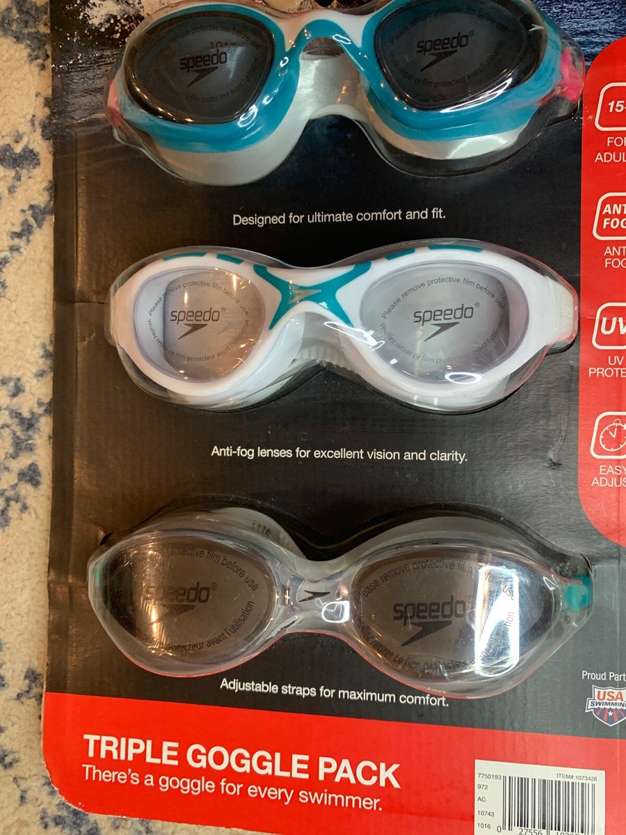 3-pack Costco New Speedo Swim Goggles Junior Boys, Girls, Adult