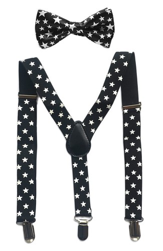 Children Kids Baby Elastic Suspenders Belt Bow Tie Set Boys Girls Bowtie Braces - Picture 16 of 33