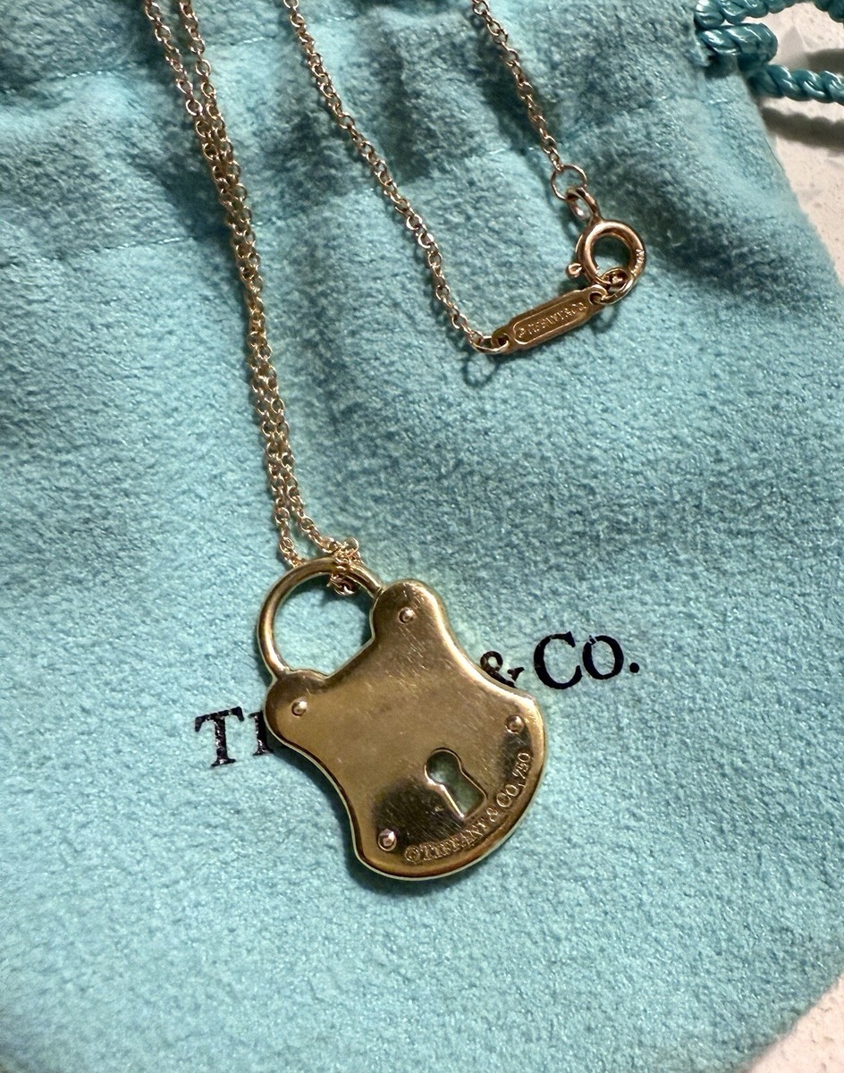 Tiffany & Co 18k Yellow Gold 750 Arc Padlock Lock Heart