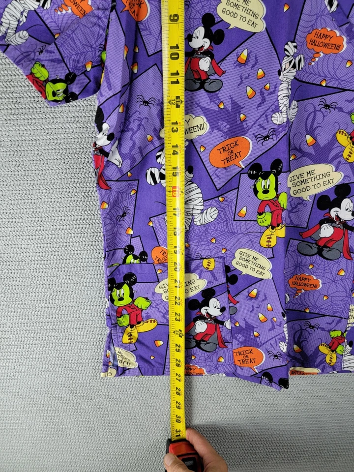 Camiseta esfoliante mickey mouse halloween top enfermeira tamanho médio desenho animado divertido - Imagem 2 de 4