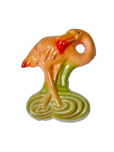 Vintage Ceramic Flamingo Magnet Made in Mexico