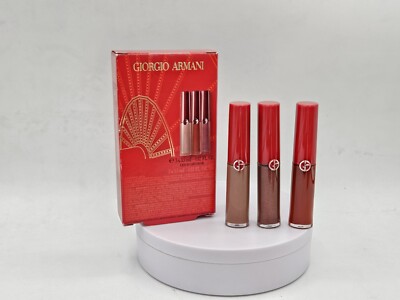 GIORGIO ARMANI MINI Lip Maestro Liquid Matte Lipstick Trio , NEW