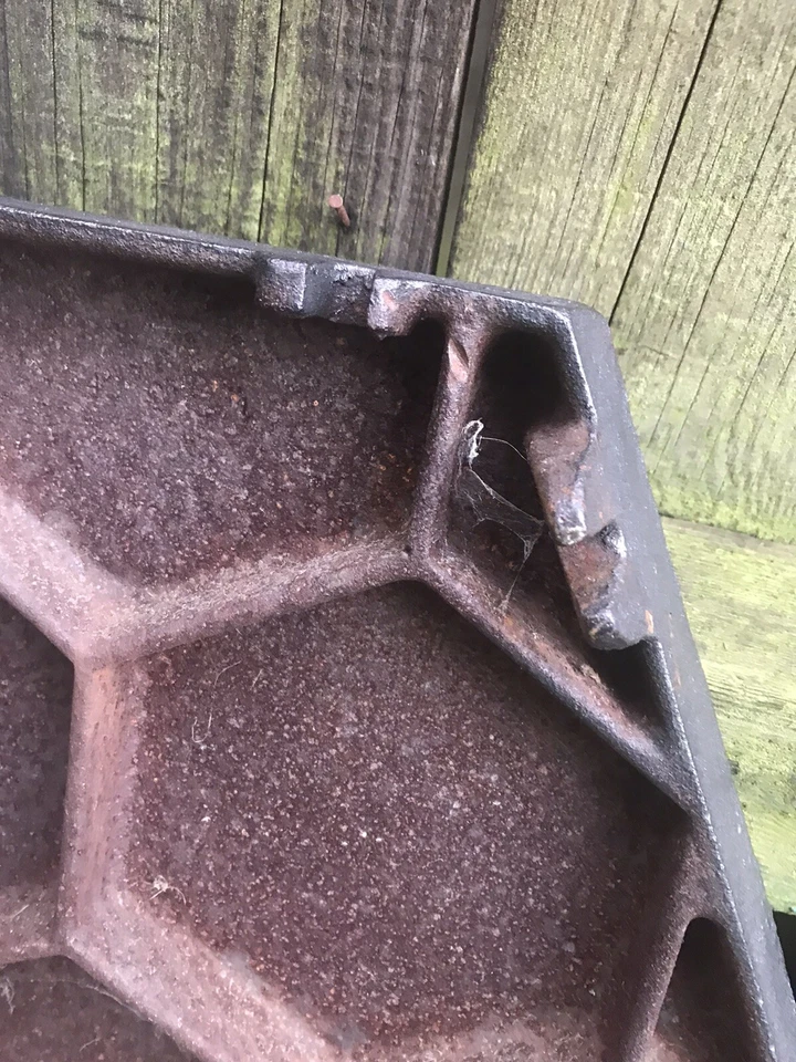 Antique Vintage cast iron fire backplate Pagan man Celtic Norse god Wicca - Image 4 of 4