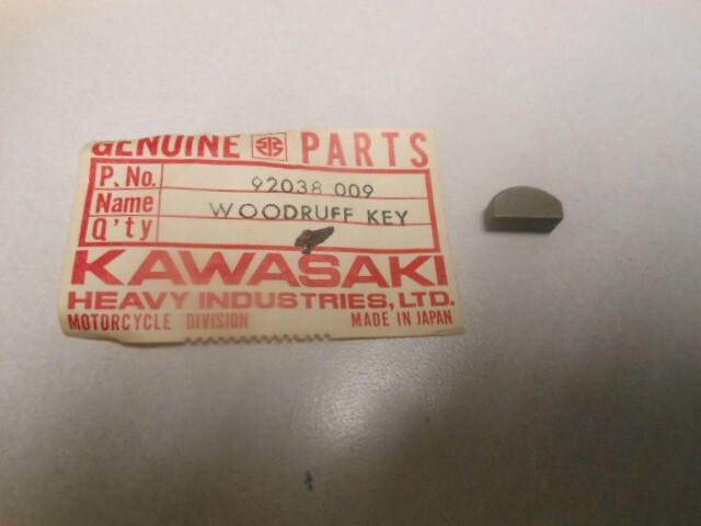 NOS Kawasaki Cam Shaft Woodruff Key 66-67 W1 68-69 W2 92038