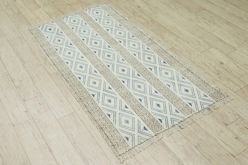 Living Room Area Rug Cotton Block Printed Rug Indoor Runner Carpet Kilim Dhurrie - Picture 3 of 11