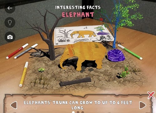 Libro para colorear de realidad aumentada de animales de safari con actividades de aprendizaje, con aplicación - Imagen 4 de 6