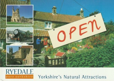 Werbepostkarte - RYEDALE, Yorkshire Naturattraktionen GEÖFFNET