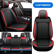 Custome For 2009-2024 Ford F150 Crew Cab PU Leather Seat Covers Front&Rear Seat