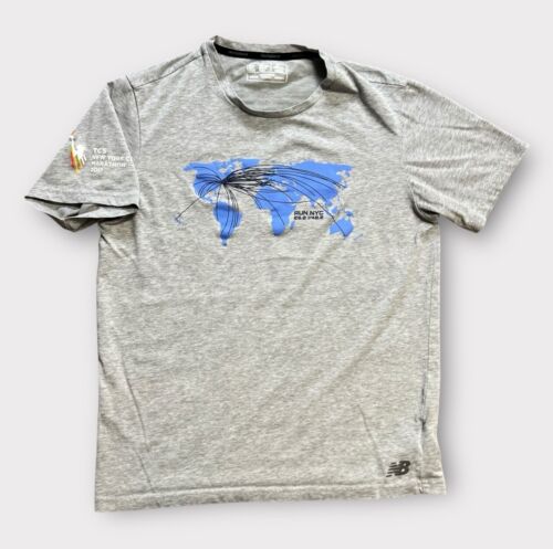 2017 New York City Marathon x New Balance T-Shirt Adult Size S/M Gray RUN NYC
