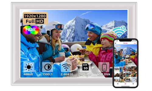 11inch 64GB 2K Digital Picture Frame WiFi6&5G Digital Photo Frame, Frameo App