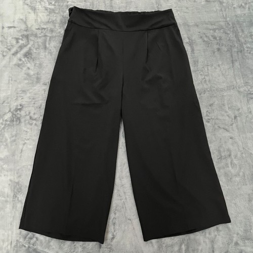 Counterparts Caprihose Damen Medium schwarz Stretch weites Bein Gürtel Taille