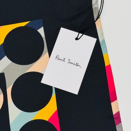 PAUL SMITH Swirl Stripe Spot & Dot 100% Silk Square Scarf Shawl | 96cm x 96cm - Picture 4 of 8