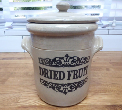 Vintage Trockenfrüchte Deckel Steinzeug Moira Keramik Vorratsdose