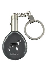 Bull Terrier, Bully - pendant with a photo of a dog, crystal key ring in a gift