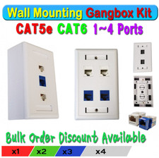Cat5e Cat6 Network Junction Wall Surface Plate Box Kit Hide Wire Low Voltage