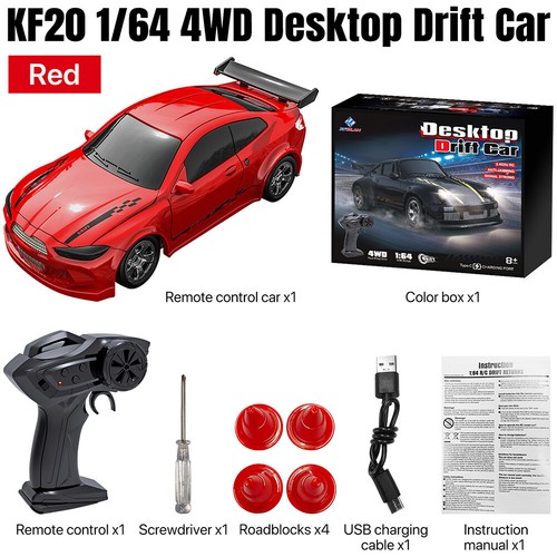 KF20 Mini Desktop Racing Car 1/64 4WD 2.4GHZ Drift Car Simulation Racing Model - Picture 24 of 26