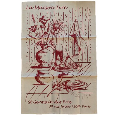Torchons & Bouchons French Tea Towel La Maison Ivre Table Scene 28  x 19 