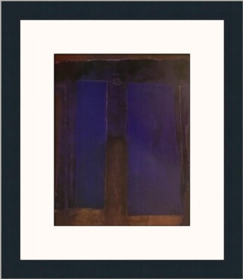 Antoni Tapies Ultramarine Composition Custom Framed Print