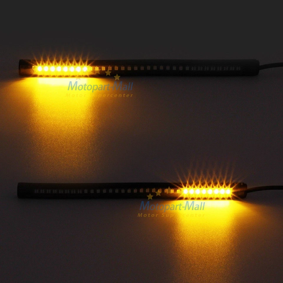 4 Flexible Motorcycle LED Strip 48LED Tail Brake Stop Turn Signal Running Lights - Image 3 of 4