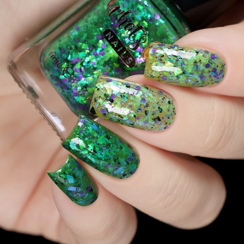 Whats Up Nails Goopy Smalto Goblin (Termico da Verde a Verde Chiaro con Fiocchi) - Foto 4 di 23