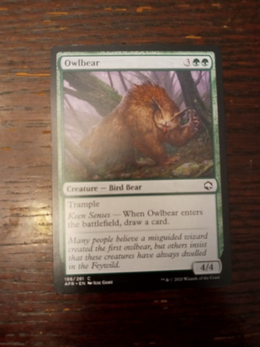 owlbear mtg card Magic The Gathering - Adventures in the Forgotten Realms - draw a card Owlbear Cub MTG - Commander