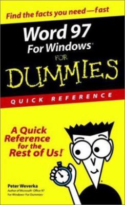 Word 97 for Windows  for Dummies : Quick Reference, Weverka, Peter, Good Book
