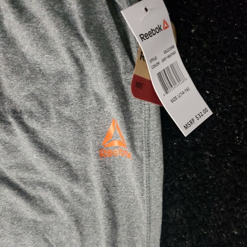 REEBOK Sweat Athletic Pants Youth Large 14/16 Grey NEW WITH TAGS $32 - Picture 2 of 5