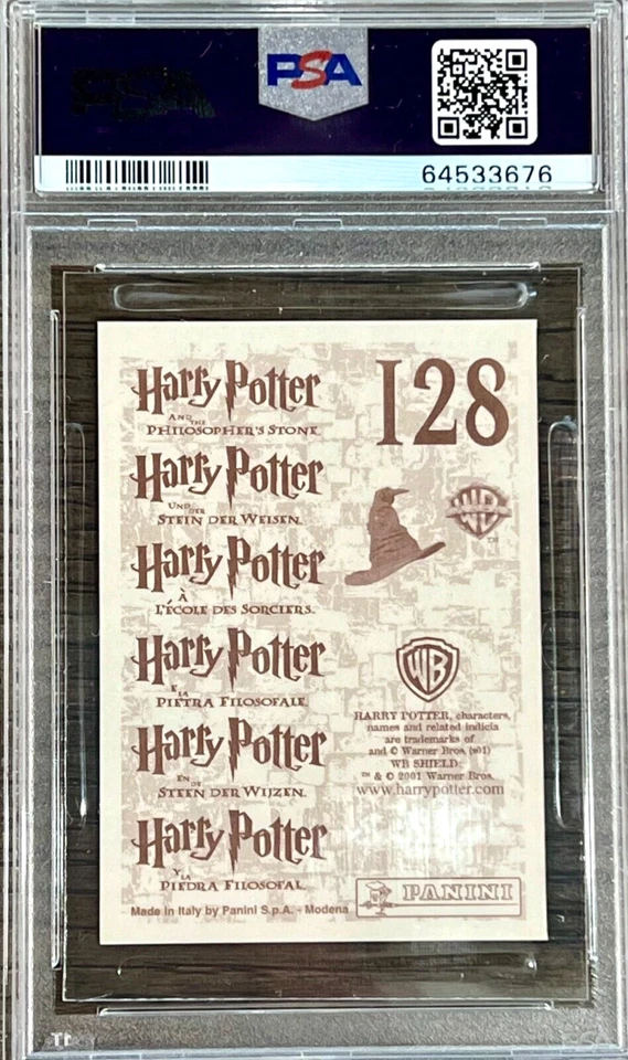 2001 Panini Harry Potter Prof. McGonagall #128 PSA 10 GEM MINT (RARE: Pop 21) - Image 2 of 2