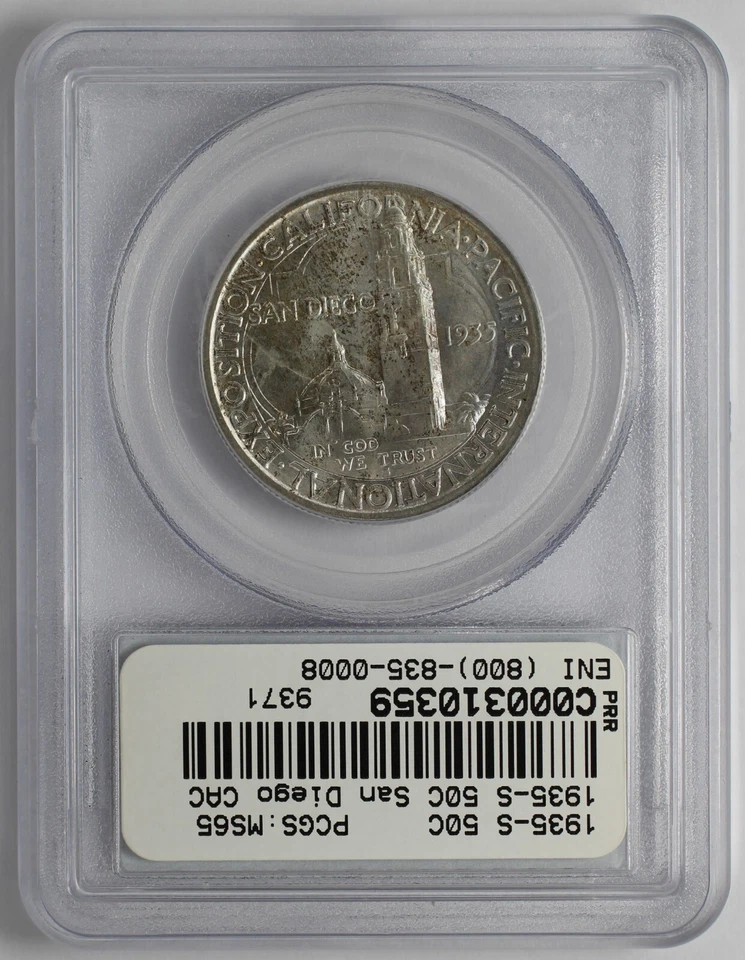 1935 S San Diego Silver Half Dollar PCGS MS65 CAC Series: 100 Coin: 40A - Image 2 of 4