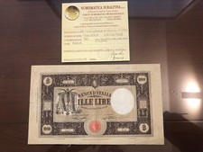 BANCONOTA LIRE 1000 GRANDE M FASCIO I TIPO 9 4 1928 RARA BB SABAUDA