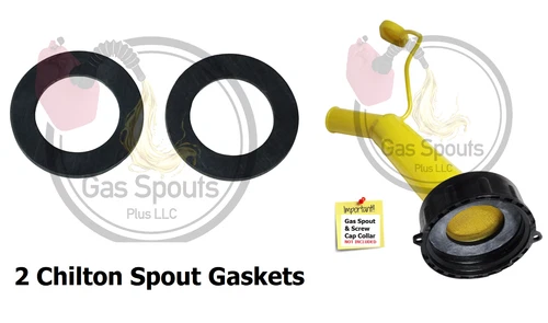 2-Pack Chilton Gas Spout Gaskets "STOP LEAKS" Glue it to spout FIX YOUR CAN MAN!