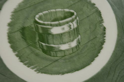 Royal China Green Colonial Homestead Set of 9 Coupe Saucers - Picture 2 of 5