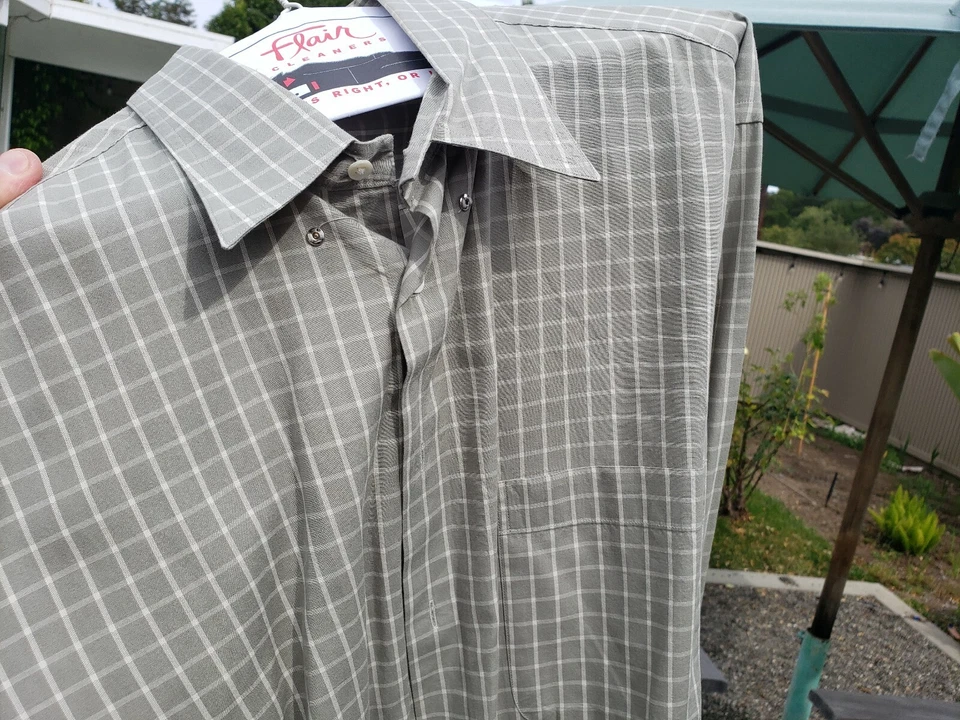 Camisa de algodón vintage Armani para hombre manga larga rayas blancas/rojas ladrillo Foto 3 de 4