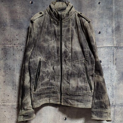 Y2K Denim Single Riders Blouson Hooded G Jean Jacket Stand Collar
