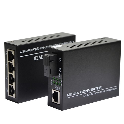 Gigabit Ethernet Media Converter Single Mode Port 4 RJ45 And 1 SC Transceiver - Picture 4 of 9