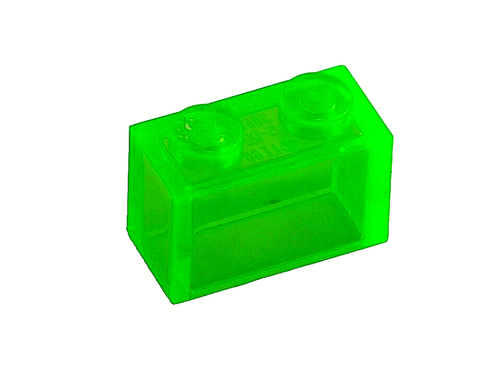 15 LEGO Trans-Bright Green Brick 1 x 2 without Bottom Tube (3065 3004) 15 Pieces - Picture 2 of 2