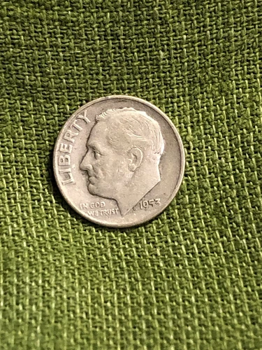 1953 D Roosevelt Dime 90% Silver Good Condition