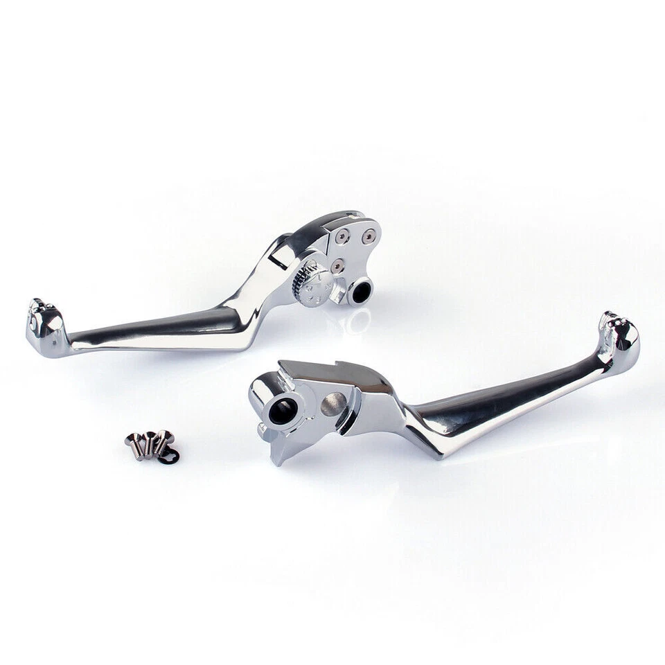 Brake Clutch Levers For Dyna Road King FLHR Softail Springer Chrome Foto 3 de 3