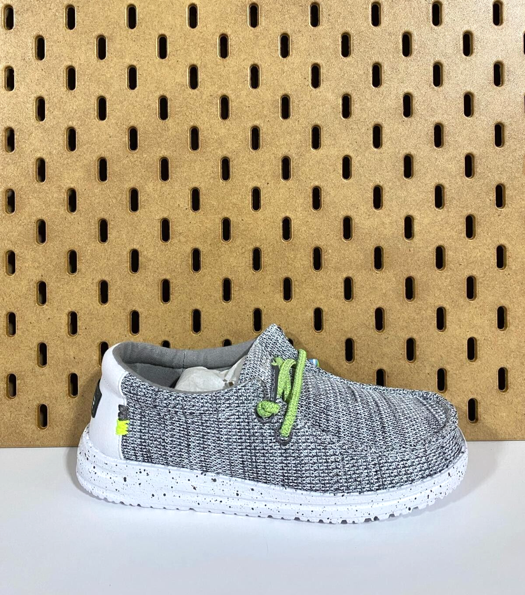 Hey Dude Wally Youth Sox Stone White EUR 31 US Size Kid's 12