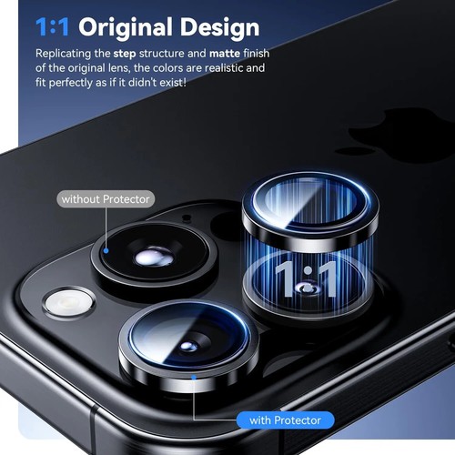 Original Color Metal Glass Camera Lens Rings Protector Cap For iPhone 16 Pro Max - Picture 17 of 34